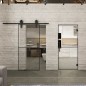 Glasschiebetür BARN-LINE Loft Schwarzlack 04 Auf Klarglas