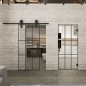 Glasschiebetür BARN-LINE Loft Schwarzlack 11 Auf Klarglas