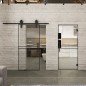 Glasschiebetür BARN-LINE Loft Schwarzlack 18 Auf Klarglas
