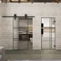 Glasschiebetür BARN-LINE Loft Schwarzlack 20 Auf Klarglas