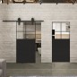 Glasschiebetür BARN-LINE Loft Schwarzlack 23 Auf Klarglas