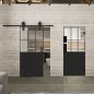 Glasschiebetür BARN-LINE Loft Schwarzlack 28 Auf Klarglas