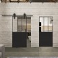 Glasschiebetür BARN-LINE Loft Schwarzlack 30 Auf Klarglas