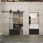 Glasschiebetür BARN-LINE Loft Schwarzlack 32 Auf Klarglas