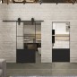 Glasschiebetür BARN-LINE Loft Schwarzlack 33 Auf Klarglas