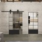 Glasschiebetür BARN-LINE Loft Schwarzlack 34 Auf Klarglas