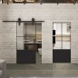 Glasschiebetür BARN-LINE Loft Schwarzlack 36 Auf Klarglas