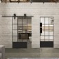 Glasschiebetür BARN-LINE Loft Schwarzlack 37 Auf Klarglas