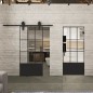 Glasschiebetür BARN-LINE Loft Schwarzlack 38 Auf Klarglas