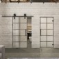 Glasschiebetür BARN-LINE Loft Rosteisen Genietet 05 Blickdicht