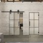 Glasschiebetür BARN-LINE Loft Rosteisen Genietet 07 Blickdicht