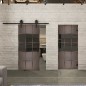 Glasschiebetür BARN-LINE Loft Rosteisen Genietet 31 Auf Grauglas