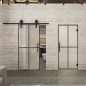Glasschiebetür BARN-LINE Loft Schwarzeisen Genietet 08 Blickdicht