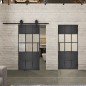 Glasschiebetür BARN-LINE Loft Schwarzeisen Genietet 31 Blickdicht
