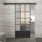 Glasschiebetür BLACK-LINE Loft Schwarzlack 37 Blickdicht