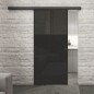 Glasschiebetür BLACK-LINE Loft Schwarzlack 25 Auf Grauglas