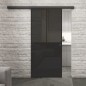 Glasschiebetür BLACK-LINE Loft Schwarzlack 26 Auf Grauglas