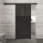 Glasschiebetür BLACK-LINE Loft Schwarzlack 29 Auf Grauglas