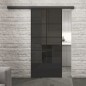 Glasschiebetür BLACK-LINE Loft Schwarzlack 34 Auf Grauglas
