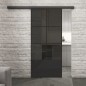 Glasschiebetür BLACK-LINE Loft Schwarzlack 35 Auf Grauglas