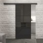 Glasschiebetür BLACK-LINE Loft Schwarzlack 36 Auf Grauglas