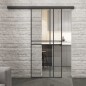 Glasschiebetür BLACK-LINE Loft Schwarzlack 21 Auf Klarglas