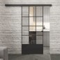 Glasschiebetür BLACK-LINE Loft Schwarzlack 37 Auf Klarglas