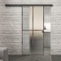 Glasschiebetür BLACK-LINE Loft Rosteisen Genietet 08 Blickdicht