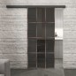 Glasschiebetür BLACK-LINE Loft Rosteisen Genietet 10 Auf Grauglas Glasschiebetür BLACK-LINE Loft Rosteisen Genietet 10 Auf Grauglas
