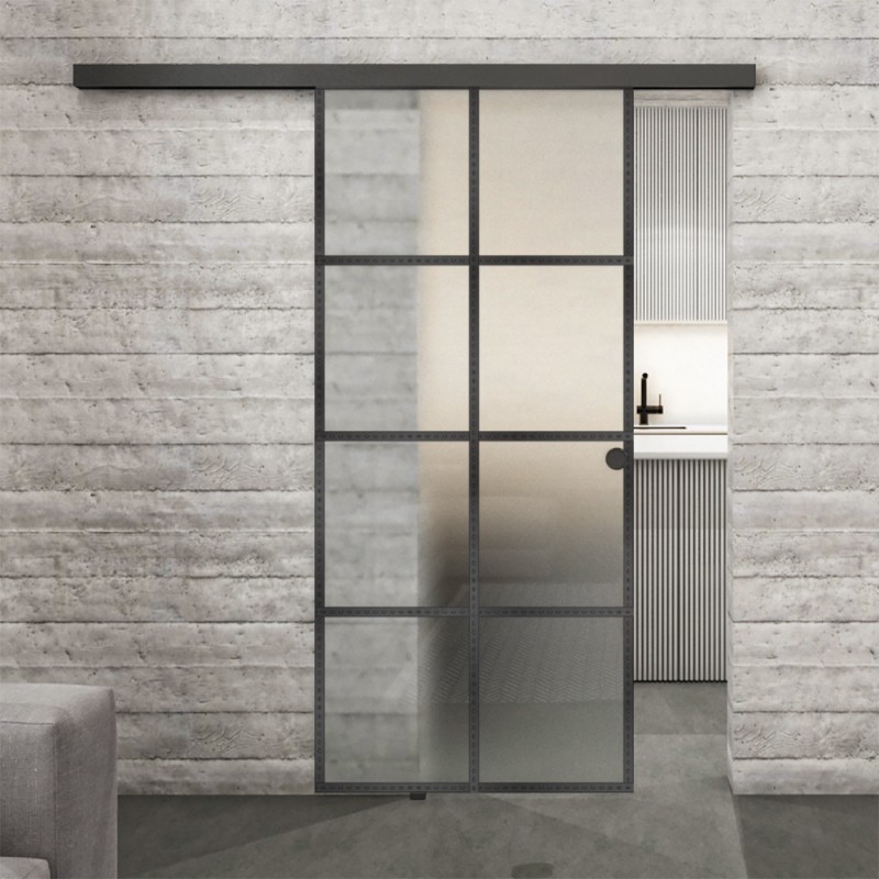 Glasschiebetür Black Line Loft, blickdicht