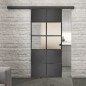 Glasschiebetür BLACK-LINE Loft Schwarzeisen Genietet 28 Blickdicht