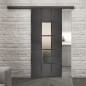 Glasschiebetür BLACK-LINE Loft Schwarzeisen Genietet 34 Blickdicht