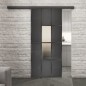 Glasschiebetür BLACK-LINE Loft Schwarzeisen Genietet 35 Blickdicht