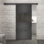 Glasschiebetür BLACK-LINE Loft Schwarzeisen Genietet 26 Auf Grauglas