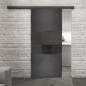 Glasschiebetür BLACK-LINE Loft Schwarzeisen Genietet 27 Auf Grauglas