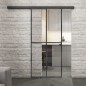 Glasschiebetür BLACK-LINE Loft Schwarzeisen Genietet 08 Auf Klarglas