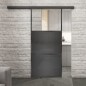 Glasschiebetür BLACK-LINE Loft Schwarzeisen Genietet 15 Auf Klarglas