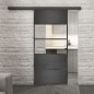 Glasschiebetür BLACK-LINE Loft Schwarzeisen Genietet 25 Auf Klarglas