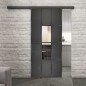 Glasschiebetür BLACK-LINE Loft Schwarzeisen Genietet 35 Auf Klarglas