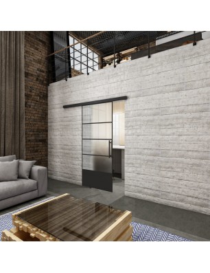Glasschiebetür BLACK-LINE Loft Schwarzlack 31 Blickdicht