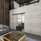 Glasschiebetür BLACK-LINE Loft Schwarzlack 32 Blickdicht