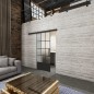 Glasschiebetür BLACK-LINE Loft Schwarzlack 37 Blickdicht