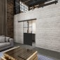 Glasschiebetür BLACK-LINE Loft Schwarzlack 24 Auf Klarglas