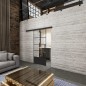 Glasschiebetür BLACK-LINE Loft Schwarzlack 34 Auf Klarglas
