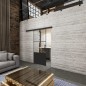 Glasschiebetür BLACK-LINE Loft Schwarzlack 36 Auf Klarglas