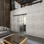 Glasschiebetür BLACK-LINE Loft Rosteisen Genietet 11 Blickdicht