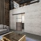 Glasschiebetür BLACK-LINE Loft Rosteisen Genietet 14 Blickdicht
