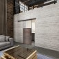 Glasschiebetür BLACK-LINE Loft Rosteisen Genietet 15 Blickdicht