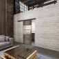 Glasschiebetür BLACK-LINE Loft Rosteisen Genietet 25 Blickdicht