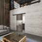 Glasschiebetür BLACK-LINE Loft Rosteisen Genietet 27 Blickdicht